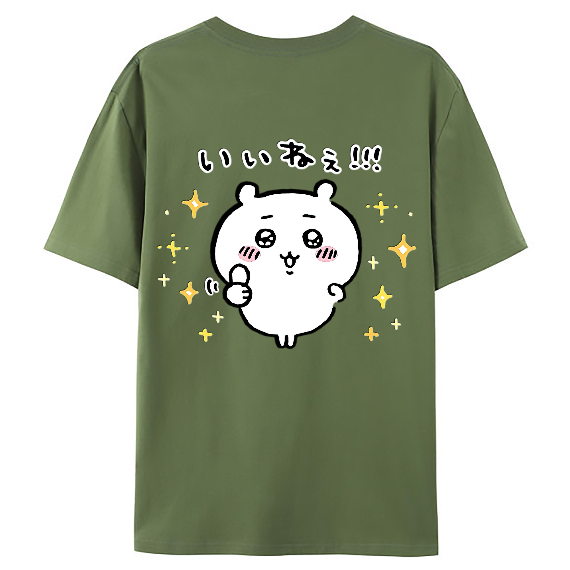 （画像用） ちいかわ ちいかわ Chii-kawa chiikawa 綿100％ メンズ半袖Tシャツ（バックプリント） 通気性